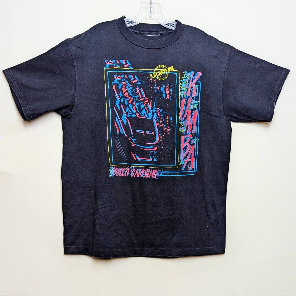 Vintage 90s Busch Gardens Kumba Roller Coaster T Shirt Single Stitch XL